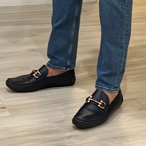 Navy Ferragamo Shoes (Loafers)